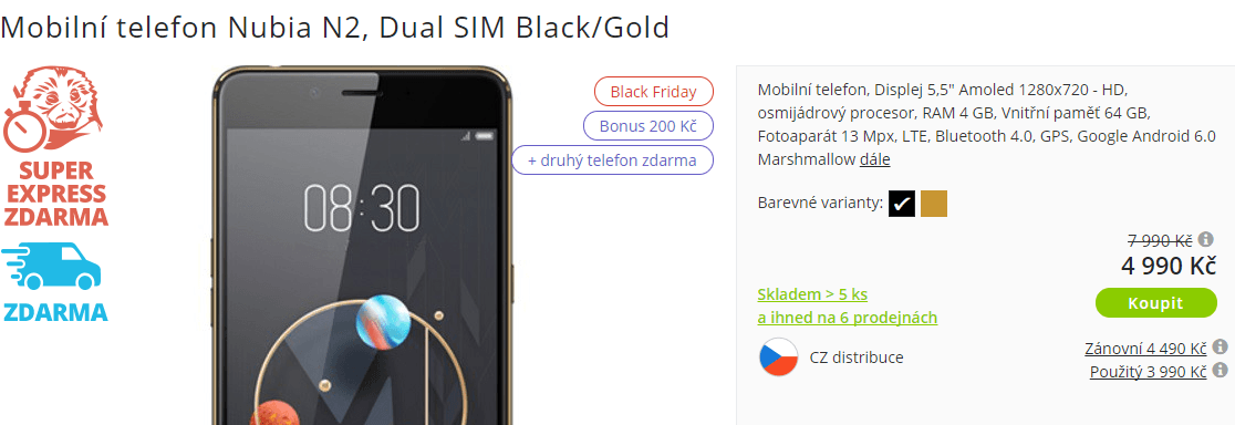 Nubia, 8x 1,5GHz, 4GB RAM, 5,5"