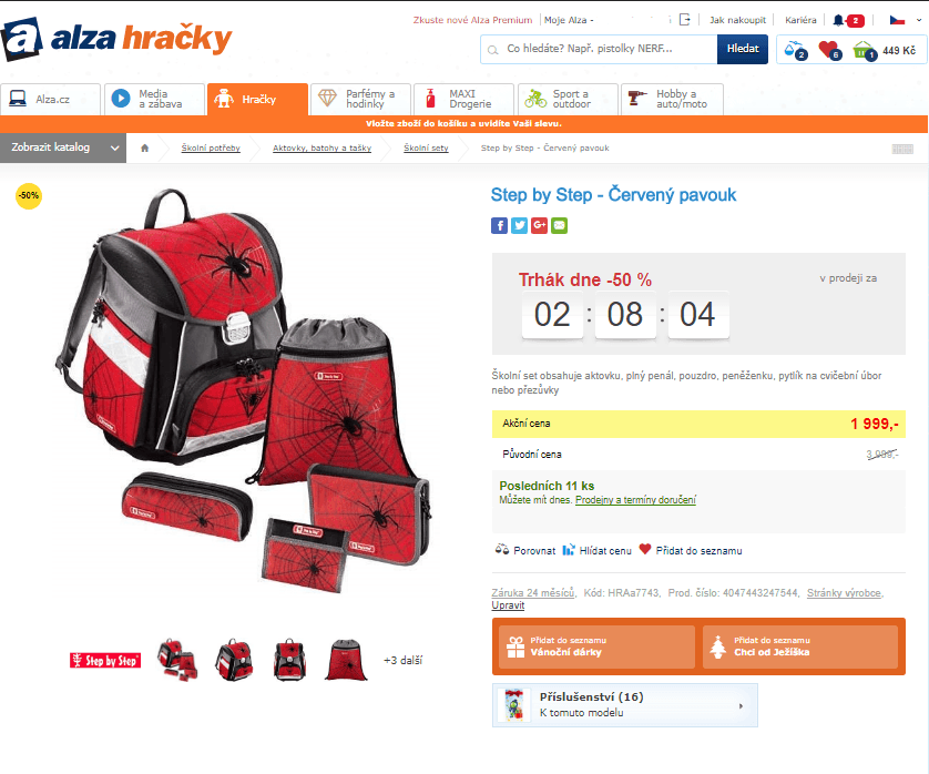 Školní set Step by Step - Červený pavouk