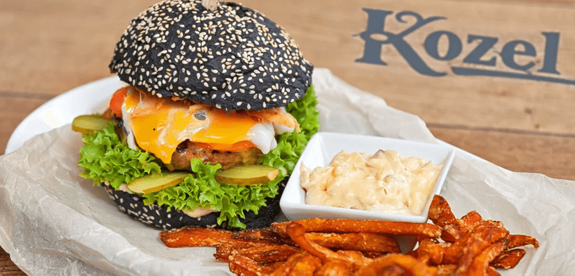 Exkluzivní burger se 170g kozím masem