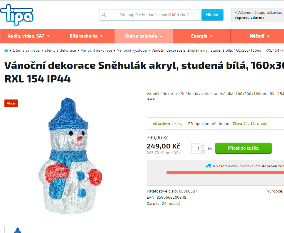 Výprodej vánočních dekorací