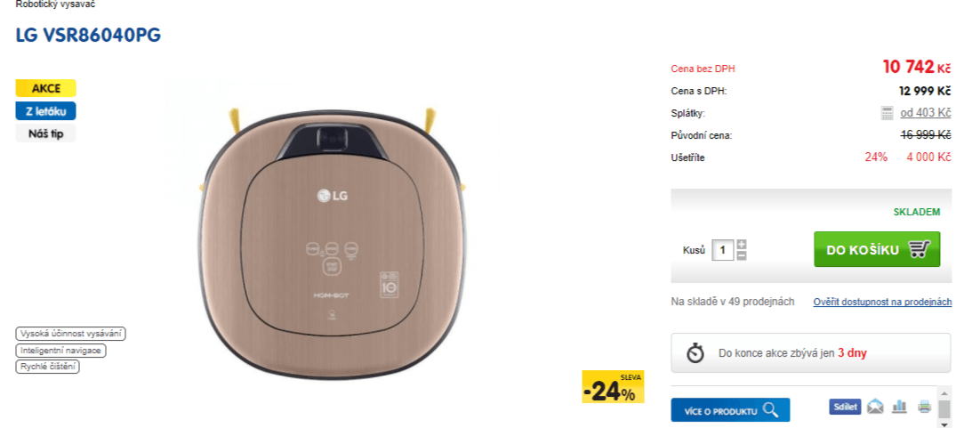 Robotický vysavač LG Hom-Bot, VSR86040PG