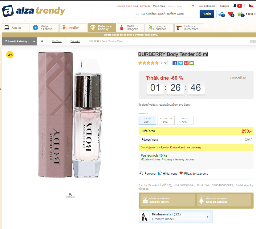 BURBERRY Body Tender 35 ml