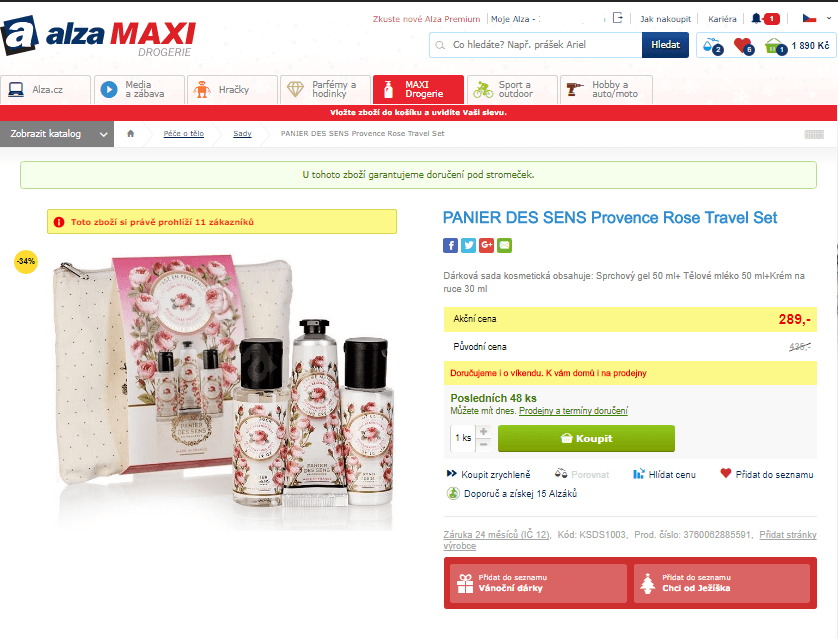 PANIER DES SENS Provence Rose Travel Set