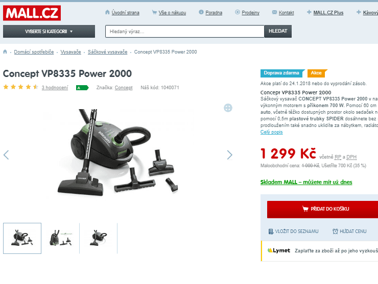Sáčkový vysavač Concept VP 8335