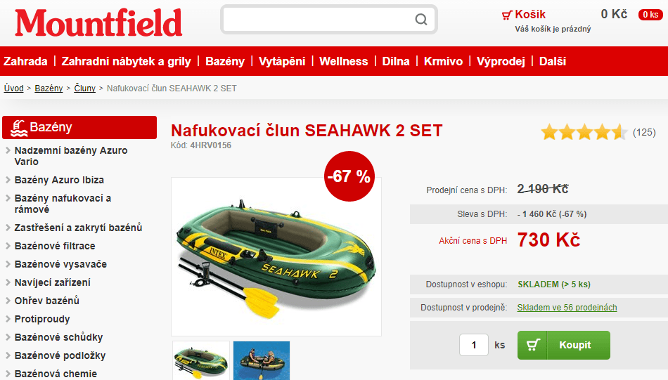 Nafukovací člun Intex Seahawk 2 set