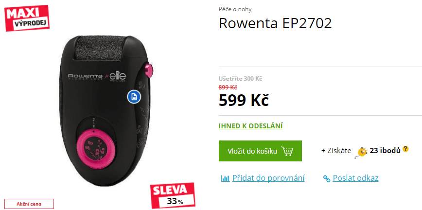 El. odstraňovač ztvrdlé kůže Rowenta Flower Love