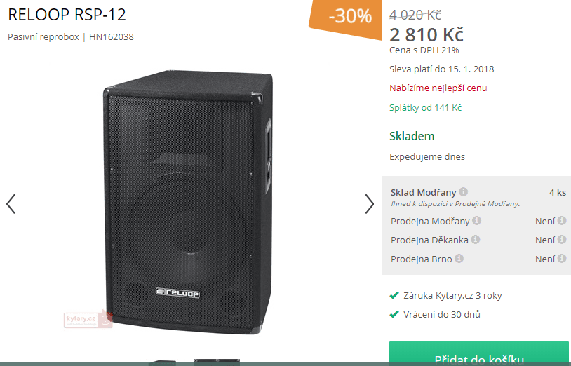 Reproduktor Reloop RSP-12, 300 W