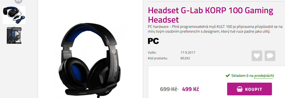 Herní headset G-Lab KORP 100