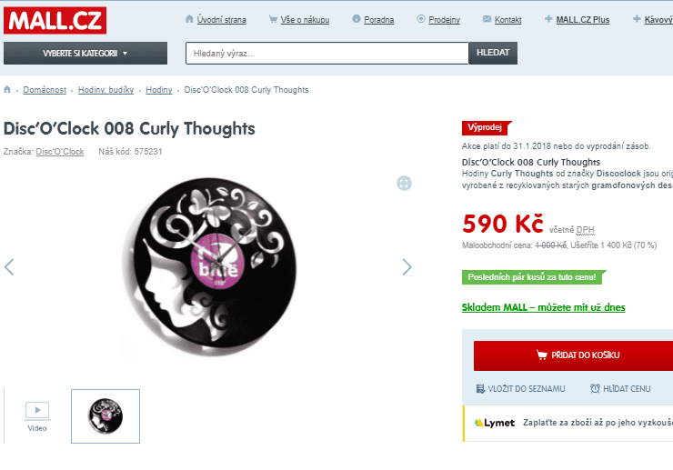 Hodiny Disc’O’Clock - Curly Thoughts