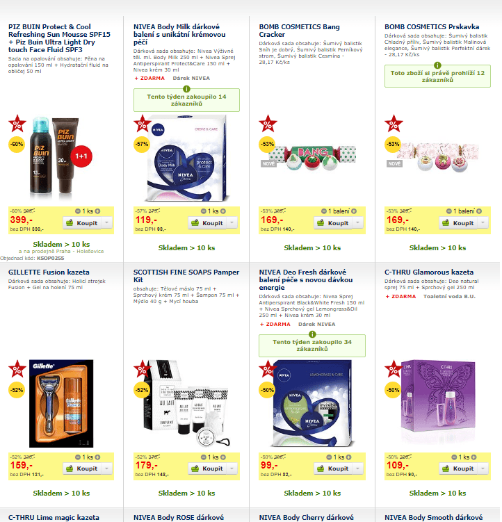 Dárkové kazety - velký výprodej