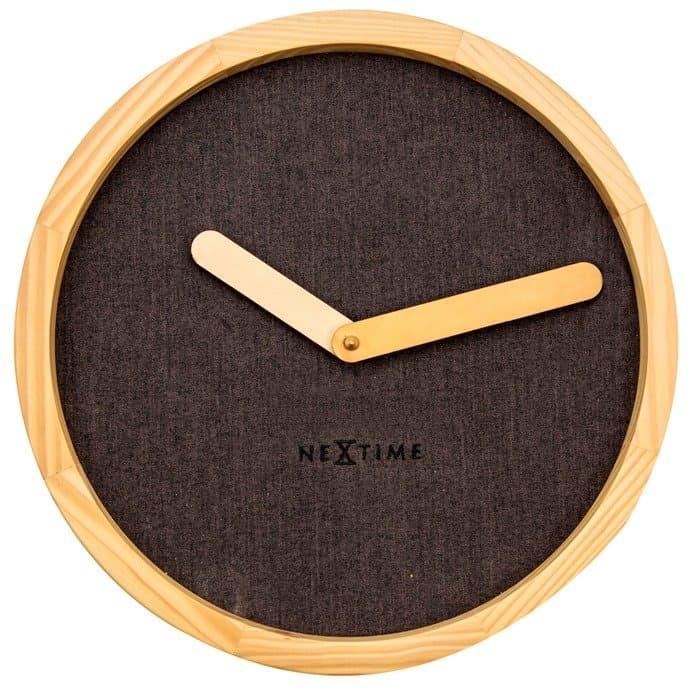 Nástěnné hodiny NEXTIME, dřevo/tkanina