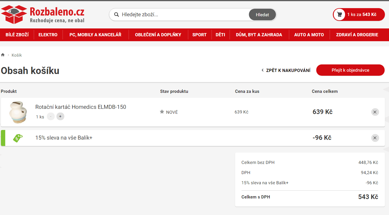 Rotační masážní kartáč Homedics