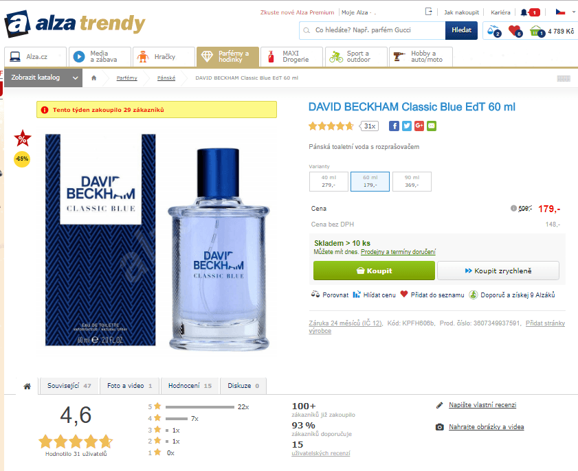 David Beckham Classic Blue EdT 60 ml