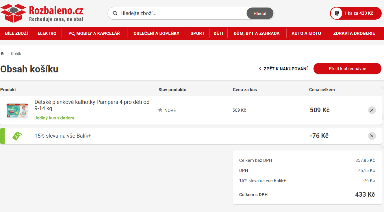 Plenky Pampers Pants 4 (9-14 kg), 104ks