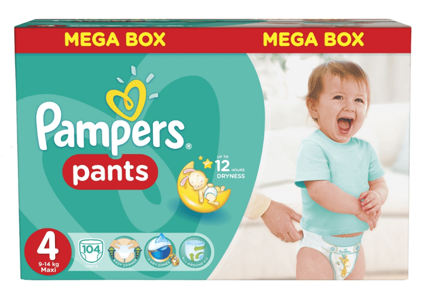 Plenky Pampers Pants 4 (9-14 kg), 104ks