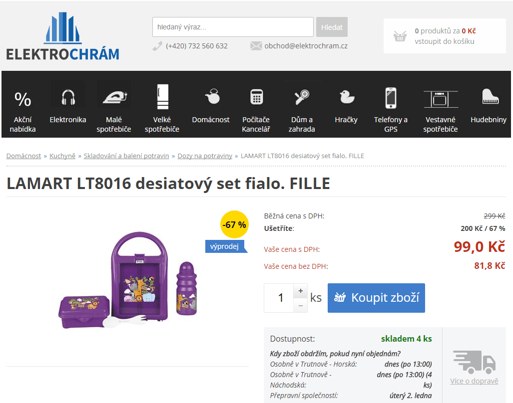 Svačinový set Lamart, fialový