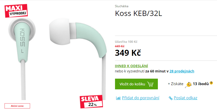 Sluchátka Koss KEB 32 - různé barvy