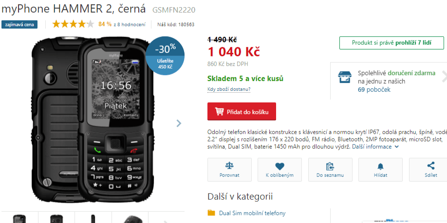 Odolný mobil myPhone HAMMER 2