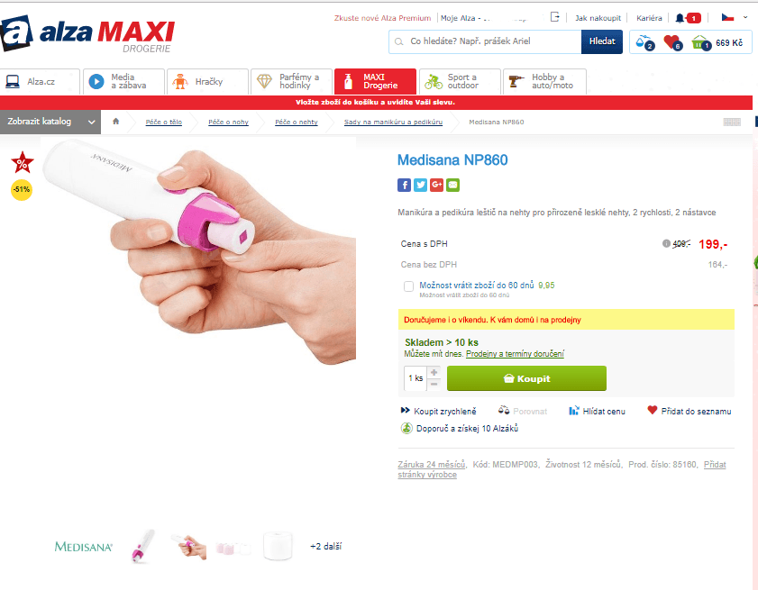 Leštič a vyhlazovač nehtů Medisana