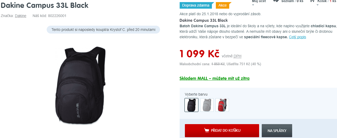 Batoh Dakine Campus 33 litrů 