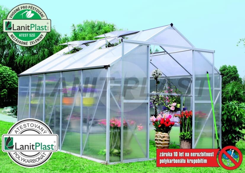 skleník LANITPLAST PLUGIN 8x12 stříbrný