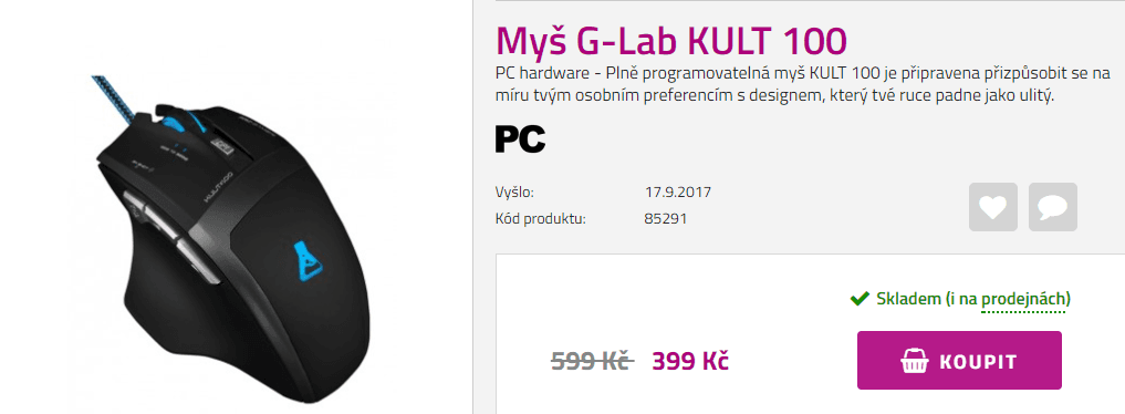 Herní myš The G-Lab KULT 100