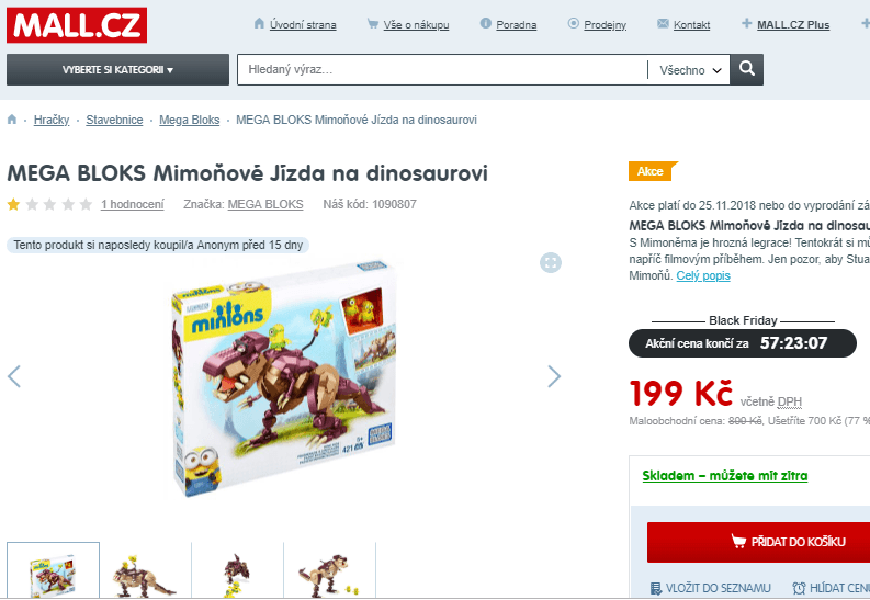 Mega Bloks Mimoni Jízda na dinosaurovi