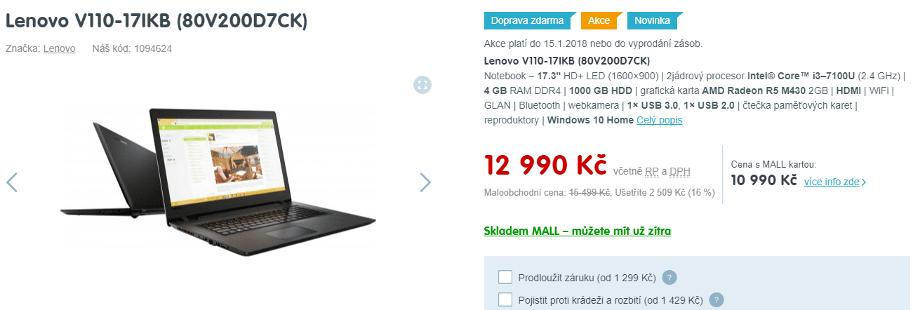 Lenovo, i3, 2,4GHz, 4GB RAM, 2GB grafika, 17"