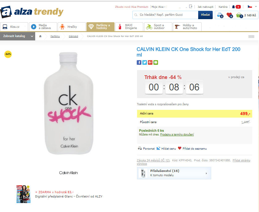 Calvin Klein CK One Shock EdT 200 ml
