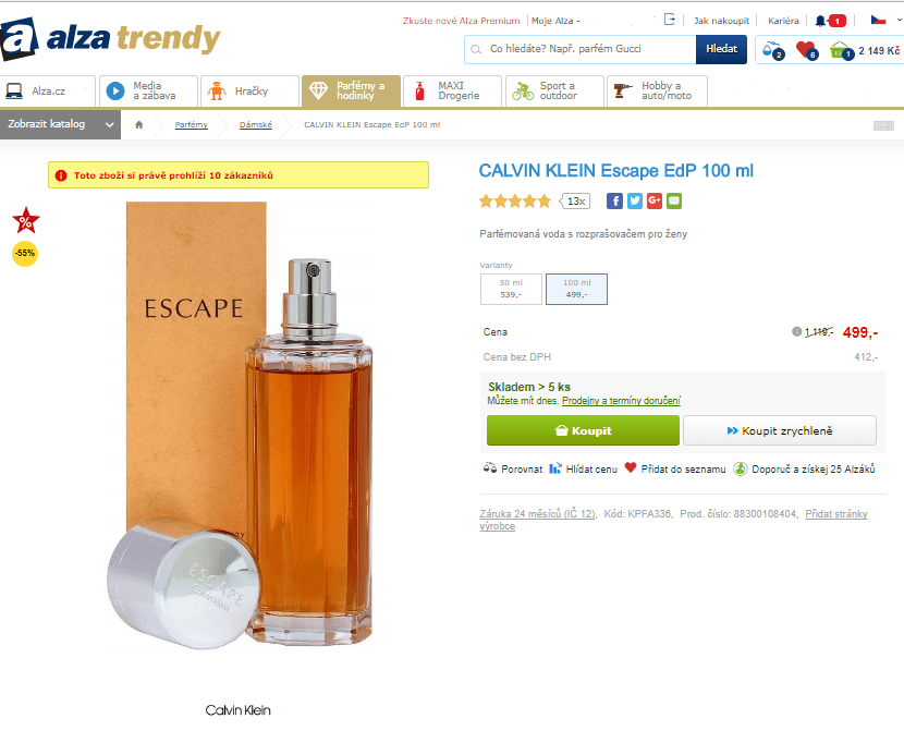CALVIN KLEIN Escape EdP 100 ml