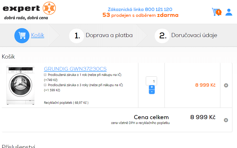 Pračka Grundig, A+++, 7 kg, 1200 ot/min