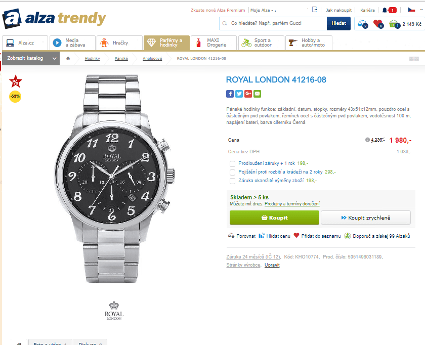 Pánské hodinky Royal London 41216-08