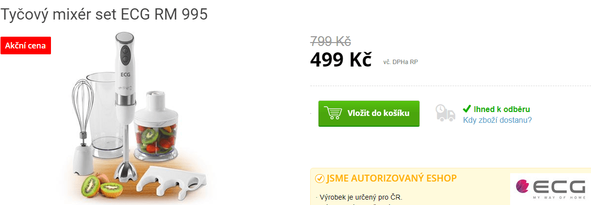 Tyčový mixér ECG RM 995