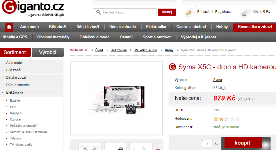 Dron s HD kamerou SYMA X5C Explorers