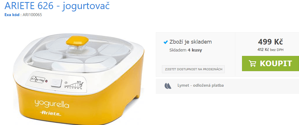Jogurtovač Ariete Yogurella 626, 1 litr