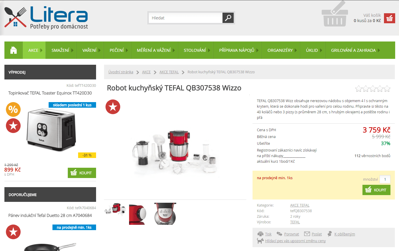 Kuchyňský robot Tefal Wizzo, 700W