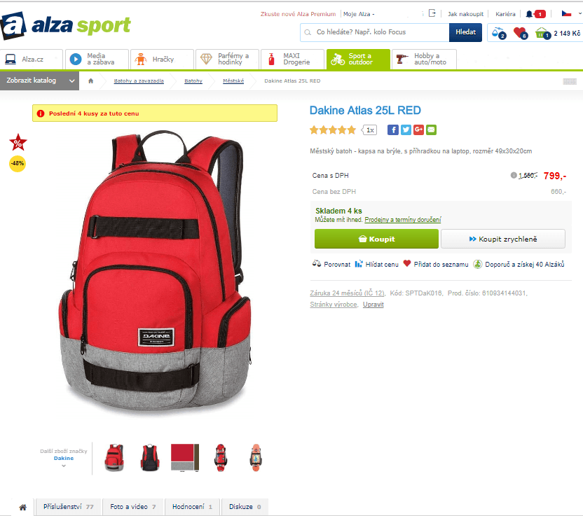 Městský batoh Dakine Atlas, 25L