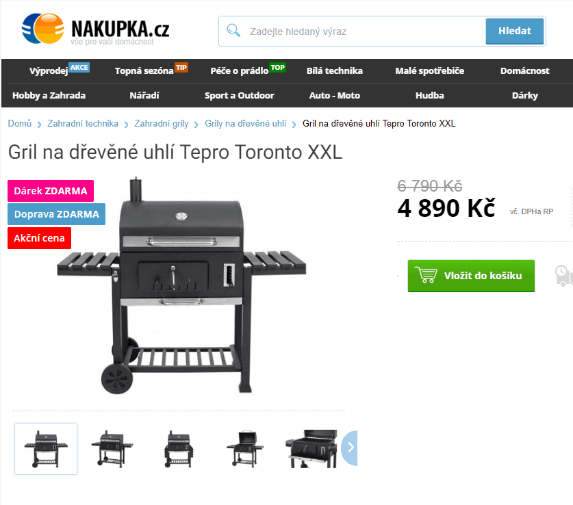 Gril na dřevěné uhlí Tepro Toronto XXL