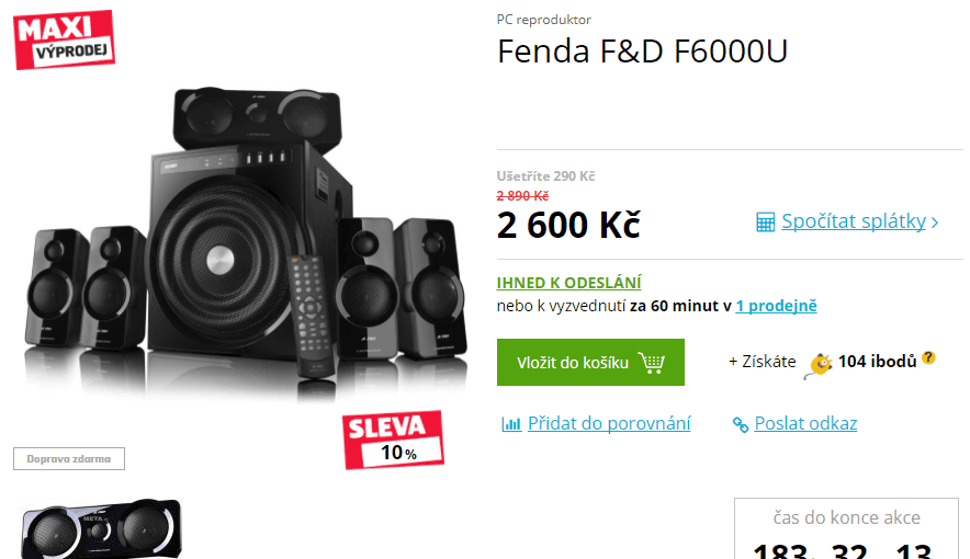 Repro s subwooferem Fenda F6000, 123W