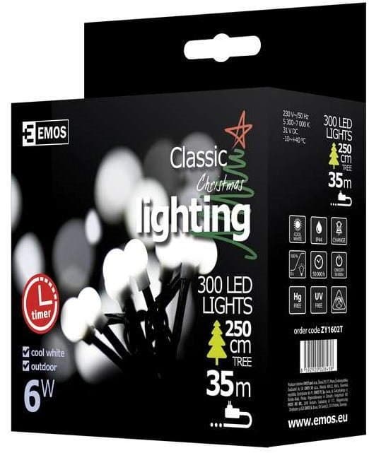 Vánoční řetěz s časovačem 300 LED, 30 m