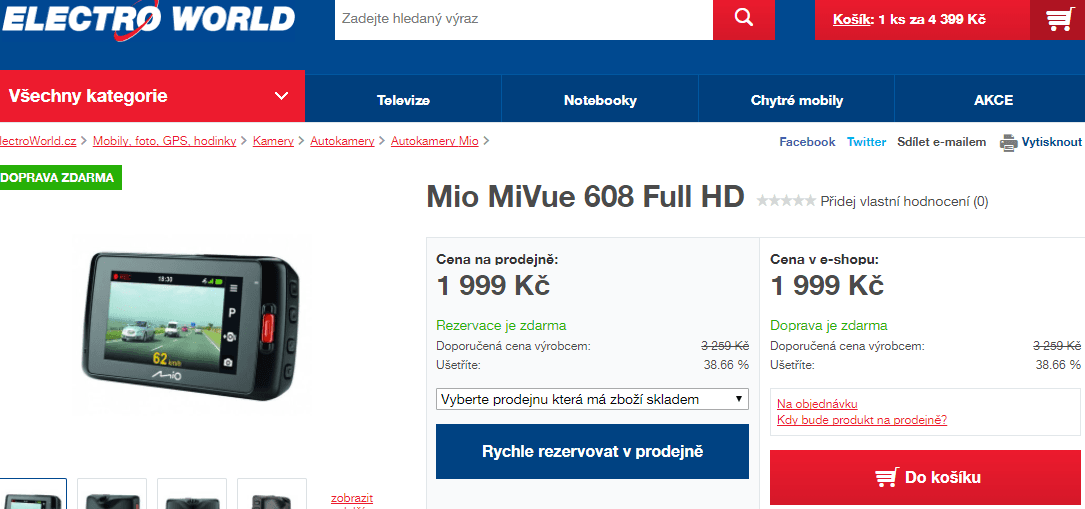 Kamera do auta MIO MiVue 608
