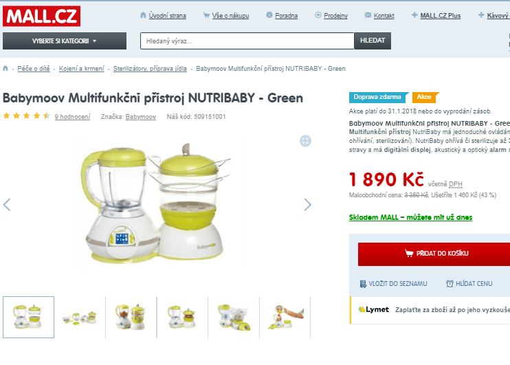 Multifunkční (5 funkcí) Nutribaby Babymoov