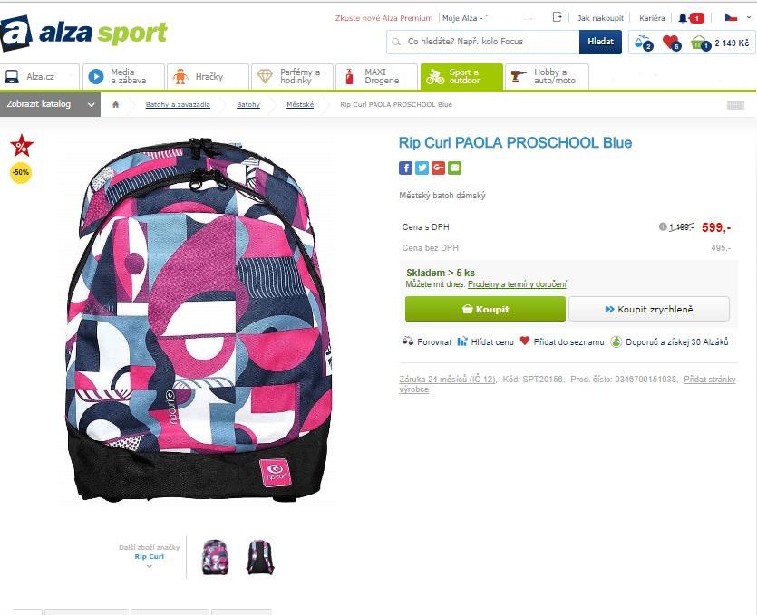 Městský batoh Rip Curl Paola, 26L