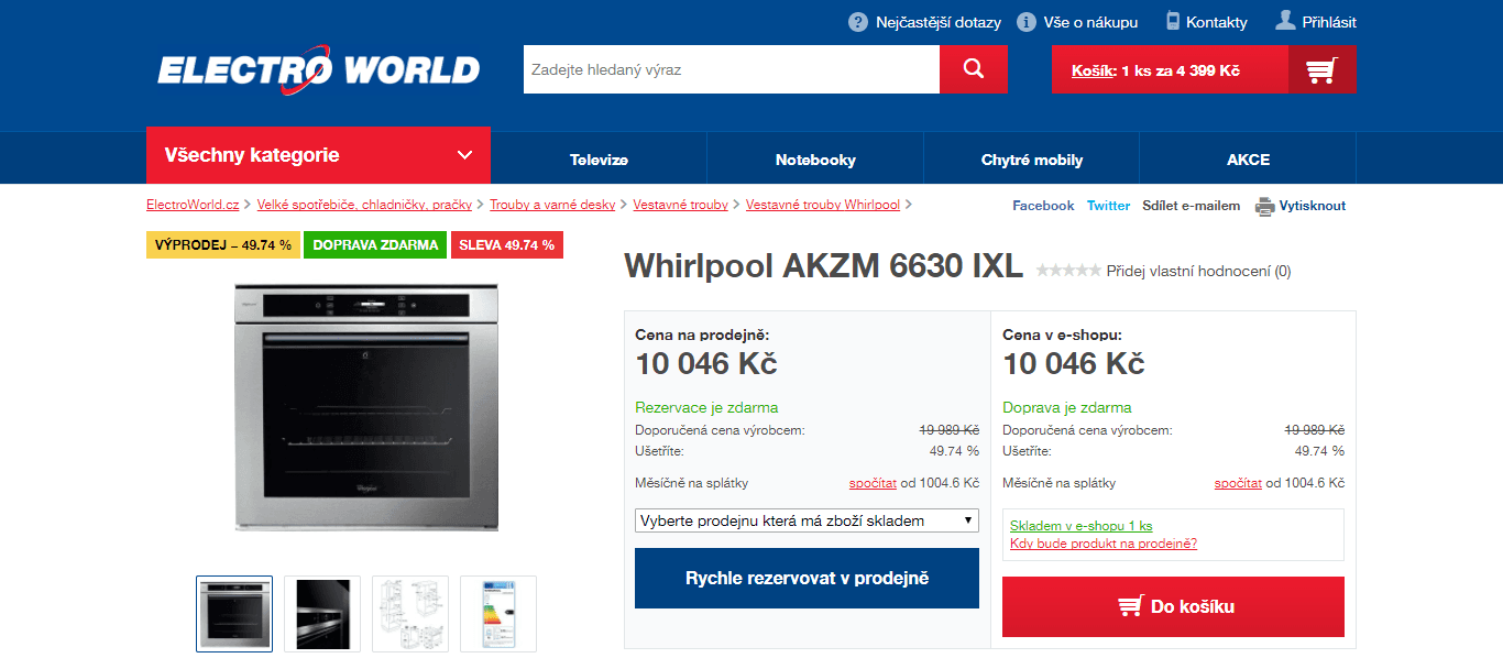 El. trouba Whirlpool, gril