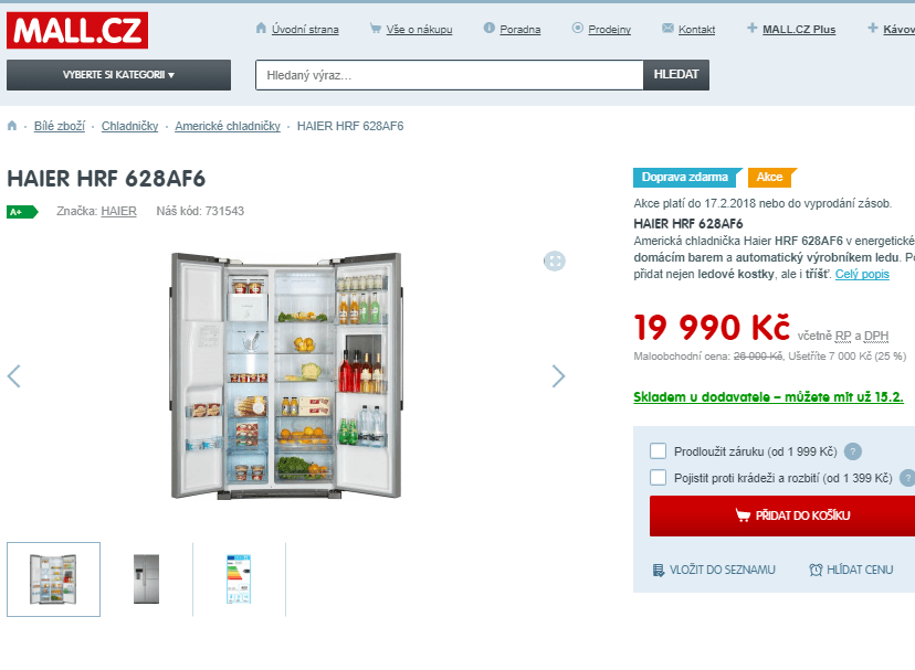 Americká lednice Haier, led, bar, no frost