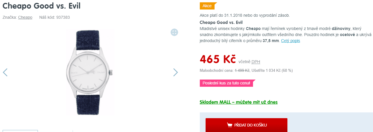 Výprodej originálních hodinek Cheapo