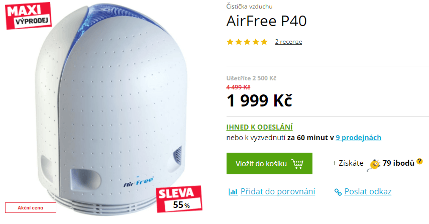 Čistička vzduchu Airfree P40