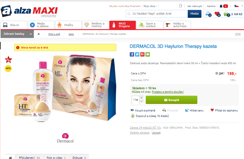 Dárková sada Dermacol 3D Hayluron Therapy