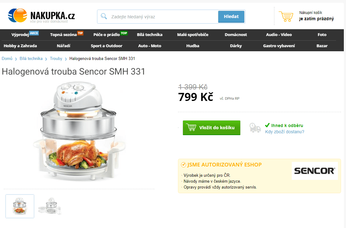 Halogenová trouba Sencor SMH 331