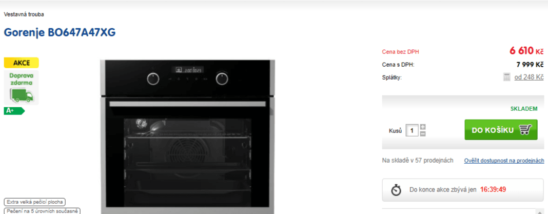 El. vestavná trouba Gorenje, gril